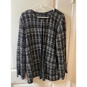 St. John Women's L/XL Tweed Black Metallic Evening Jacket